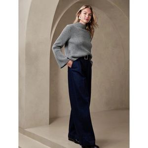 {Banana Republic} Merino Mariner Sweater in Heather Light Gray - Size XL - NWT